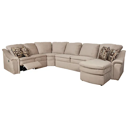 Power Reclining Sectional Sofa with Six Seats and Chaise